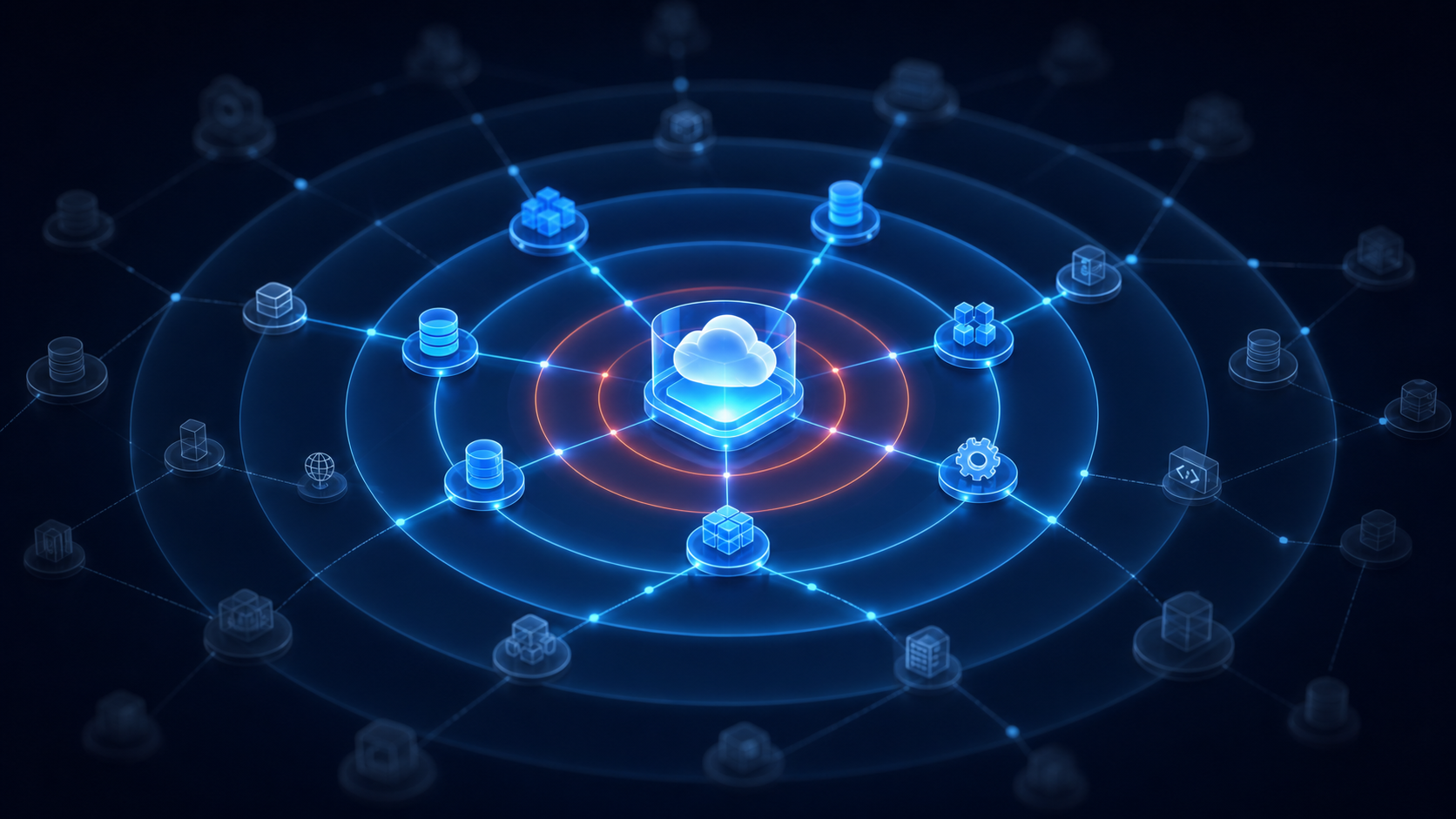 A service dependency network illustrating software blast radius